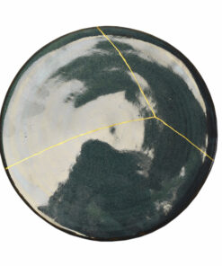 Assiette bleue et kintsugi