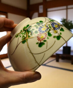 Chawan au décor fleuri