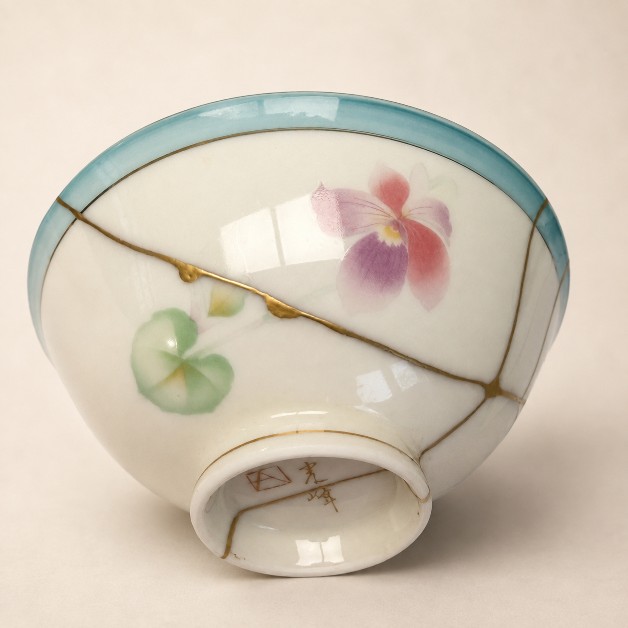 chawan porcelaine fleur 1 | Kintsugi by Myriam GREFF