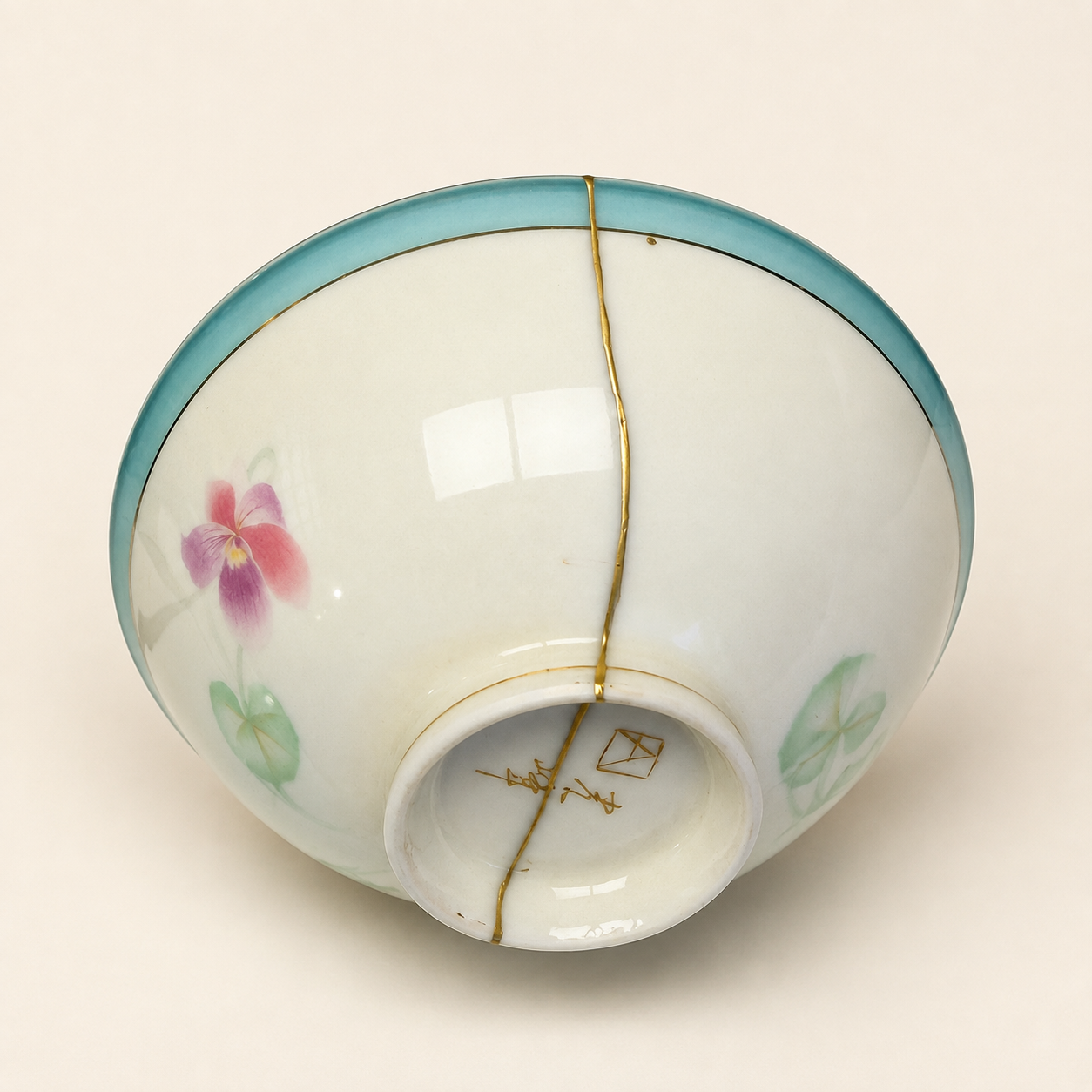 chawan porcelaine fleur 3 | Kintsugi by Myriam GREFF