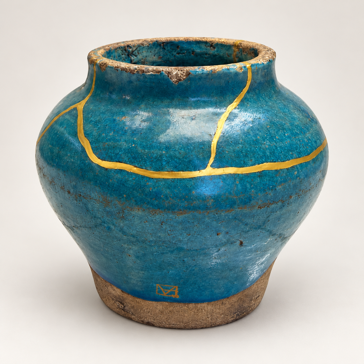 vase chinois bleu antique 2 | Kintsugi by Myriam GREFF