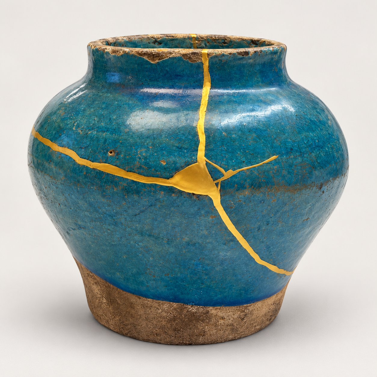 vase chinois bleu antique 4 | Kintsugi by Myriam GREFF